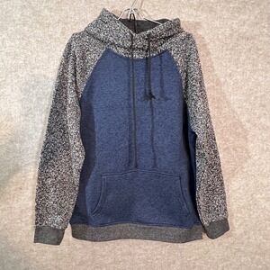 Brooklyn Cloth Hoodie Mens Large Blue Marl Raglan Pullover Gorpcore